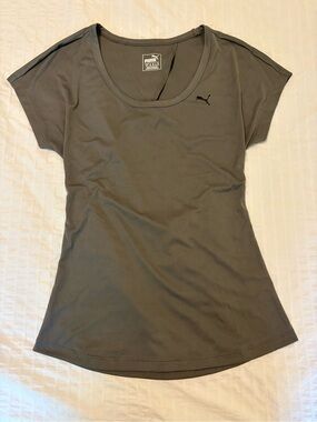 Puma Women's Charcoal Short-Sleeve Active Tee